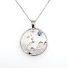  Montana Sapphire Bear Mountain Necklace Pendant 925 Sterling Silver