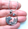 Montana Sapphire Bear Mountain Pendant 925 Sterling Silver