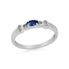 Montana Yogo Sapphire Marquise X East West Ring Sterling Silver