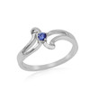 Montana Yogo Sapphire Solitaire Bypass Ring Sterling Silver 