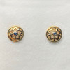 Montana Yogo Sapphire Star in Circle Earrings 14K Yellow Gold