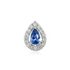 Montana Yogo Sapphire Pear Halo Pendant 14K White Gold