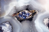 MONTANA YOGO SAPPHIRE FOUR ROUNDS & DIAMOND BYPASS RING 14K