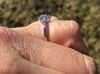 Montana Yogo Sapphire Six Stone Flower Sterling Silver Ring