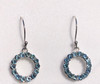 Montana Sapphire Circle Dangle Earrings in Sterling Silver