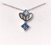 Montana Yogo Sapphire Tulip 4 Stone Pendant Sterling Silver