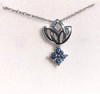 Montana Yogo Sapphire Tulip 4 Stone Pendant Sterling Silver