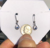 Montana Yogo Sapphire Round in Pear Shape Leverback Dangle Earrings Sterling Silver