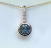Montana Sapphire & Diamond Bezel Set Pendant Necklace 14K Rose Gold