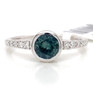 Montana Sapphire & Diamond Bezel Set Ring 14KW White Gold