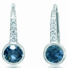 Montana Sapphire & Diamond Bezel Dangle Earrings 14K White