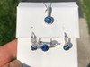 # 16 - Montana Sapphire & Diamond Bezel Dangle Earrings 14KW White Gold