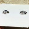 Montana Sapphire Loveknot Earrings Sterling Silver