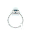 Montana Sapphire Halo Diamond Ring 14K White Gold