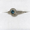 Montana Sapphire Halo Diamond Ring 14K White Gold