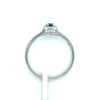 Montana Yogo Sapphire Oval & Diamond Halo Ring 14K White Gold