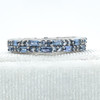 Montana Yogo Sapphire 2 Row Baguette Band Ring 14K White Gold