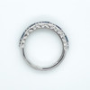Montana Yogo Sapphire 2 Row Baguette Band Ring 14K White Gold