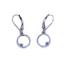 Montana Yogo Sapphire Single Stone Circle Leverback Earrings