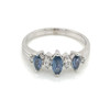  Montana Yogo Sapphire 3 Marquise & Diamond Ring 14K