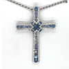 Montana Yogo Sapphire Cross 1.39ct Pendant Necklace Platinum