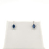 Montana Yogo Sapphire Oval Stud Earrings 14K White Gold 4x3mm