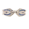 Montana Yogo Sapphire Sterling Silver Rose Point Spoon Bracelet