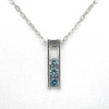 Montana Sapphire 3 Stone Channel Pendant Necklace in Sterling Silver