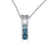 Montana Sapphire 3 Stone Channel Pendant Necklace in Sterling Silver