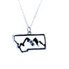 Montana Yogo Sapphire Mountain in State Pendant Necklace Sterling Silver