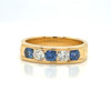 Montana Yogo Sapphire Channel & Diamond Ring 14K Yellow Gold