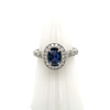 Montana Yogo Sapphire .85 ct Oval & Diamond Fancy Band Ring 18K White Gold