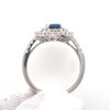 Montana Yogo Sapphire .91 ct Oval & Diamond Double Halo Ring 18K White Gold