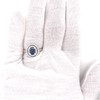  #157 - Montana Yogo Sapphire .91 ct Oval & Diamond Double Halo Ring 18K White Gold