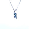 Montana Sapphire 2 Stone Modern Bypass Pendant Necklace Sterling Silver