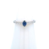 Montana Yogo Sapphire Marquise Diamond Shoulder Ring 18K White Gold