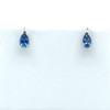 Montana Yogo Sapphire 1/2 ct Pear Stud Earrings 14K White Gold