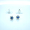 Montana Yogo Sapphire & Diamond Halo Stud Earrings 14K White Gold