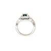 Montana Sapphire Teal Round & Diamond Halo Ring 18K White Gold