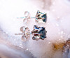 Montana Sapphire 6 Prong Buttercup Earrings Sterling Silver side view