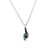 Montana Sapphire Round Wrapped Pendant Necklace Sterling Silver