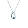 Montana Sapphire Semi Half Bezel Pendant Necklace Sterling Silver