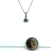 Montana Sapphire Round in Trillion Pendant Necklace Sterling Silver 