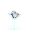 Montana Yogo Sapphire 3 Stone Freeform Heart Ring Sterling Silver