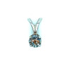 Montana Sapphire Parti Bi Color Round Solitaire 4.5mm .40ct Pendant Necklace 14K White Gold