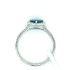 Montana Yogo Sapphire Trillion 1.39ct Halo Ring 14K White Gold