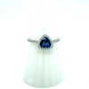 Montana Yogo Sapphire Trillion 1.39ct Halo Ring 14K White Gold