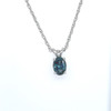 Montana Sapphire 1.21ct Oval Pendant Necklace 14K White Gold