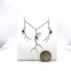 Montana Sapphire Antler Dangle Earrings Sterling Silver