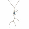 Montana Sapphire Antler Pendant Necklace Sterling Silver 